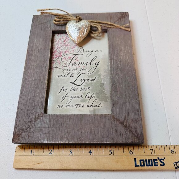 Family Love Picture Frame Rustic Distressed Home Decoration Valentine Heart - Picture 5 of 14